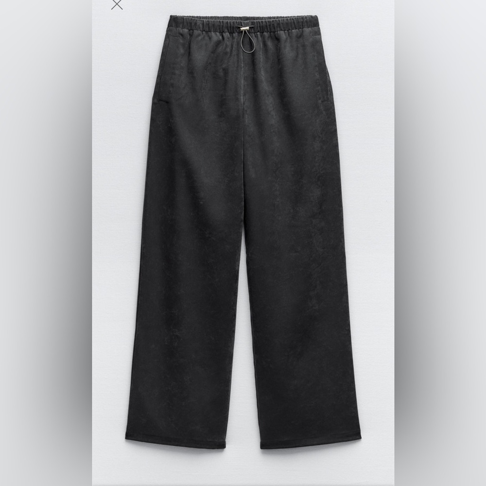 Zara elastic waste wide legged pants size medium